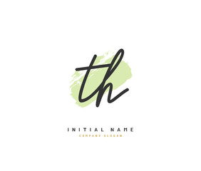 T H TH Beauty vector initial logo, handwriting logo of initial signature, wedding, fashion, jewerly, boutique, floral and botanical with creative template for any company or business.