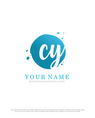 Obraz premium C Y CY initial splash logo template vector. A logo design for company and identity business.