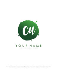 C U CU initial splash logo template vector. A logo design for company and identity business.