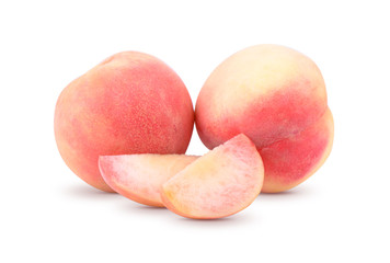 Fresh peach on white background