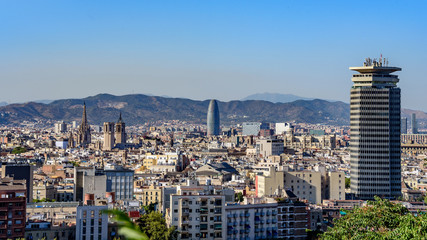 Fototapeta na wymiar View of Barcelona from a bird's eye view