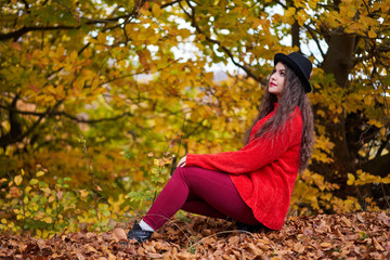 Autumnal portrait of a young lady
