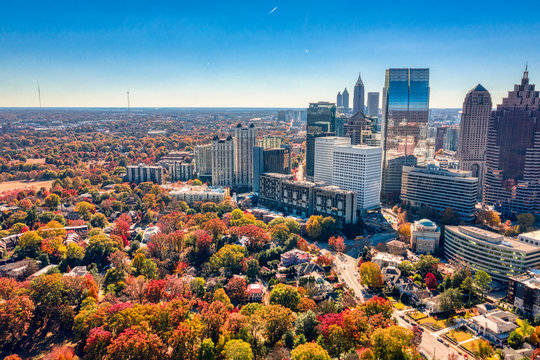Where suburban houses and downtown Atlanta buildings meet