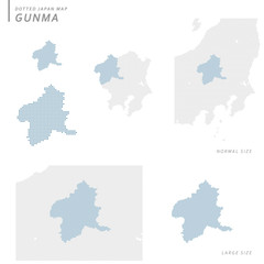 Fototapeta na wymiar dotted Japan map, Gunma