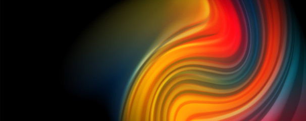 Flowing liquid colors - modern colorful flow poster. Wave liquid shapes. Art design for your design project