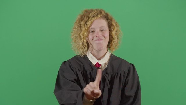 Woman Judge No With Finger