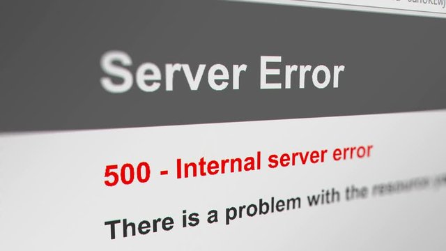 Web Browser with " Server Error" Message. 3 Different Points of View.