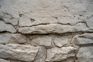 Background of an old wall of stone and clay with straw