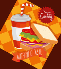 poster of premium quality with delicious food vector illustration design