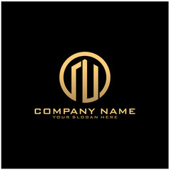 Letter U With Building For Construction Company Logo