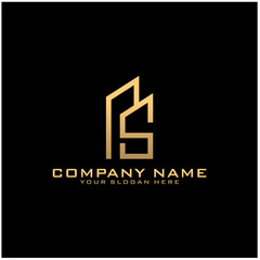 Obraz premium Letter S With Building For Construction Company Logo