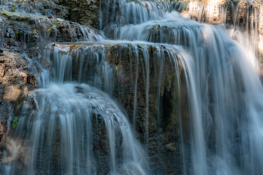 Kuang Si waterfall in a luxurious jungle, Luang Prabang, Laos 