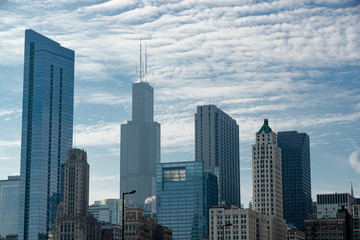 Fototapeta na wymiar Cold Chicago Skyline