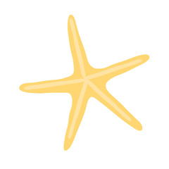 Obraz premium Yellow starfish isolated on white background. Vector illustration.