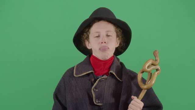 Woman Magician Farting With Tongue