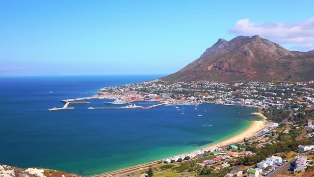 Time Lapse video of Boats, Yachts and Navy Ships in Simon's Town Harbor on a windy day