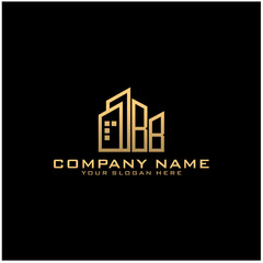 Fototapeta premium Letter BB With Building For Construction Company Logo