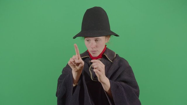 Woman Magician Opening A Portal