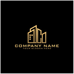 Fototapeta premium Letter CO With Building For Construction Company Logo
