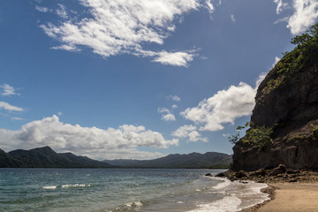 Cuajiniquil beach, Santa Elena Bay, geological formations in Santa Rosa National Park, Guanacaste Costa Rica.
