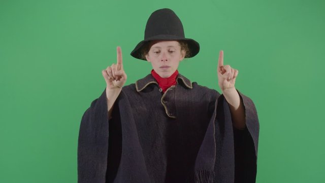Woman Magician Making Square Appear