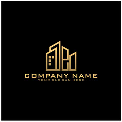 Fototapeta premium Letter EO With Building For Construction Company Logo
