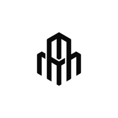 Hexagonal MM monogram Logo Template, Minimal Letter MM Logo, sharp and strong letter MM monogram .vector
