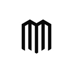 Hexagonal MM monogram Logo Template, Minimal Letter MM Logo, sharp and strong letter MM monogram .vector