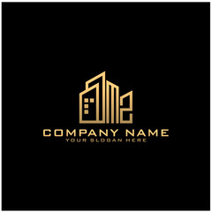 Fototapeta premium Letter MZ With Building For Construction Company Logo
