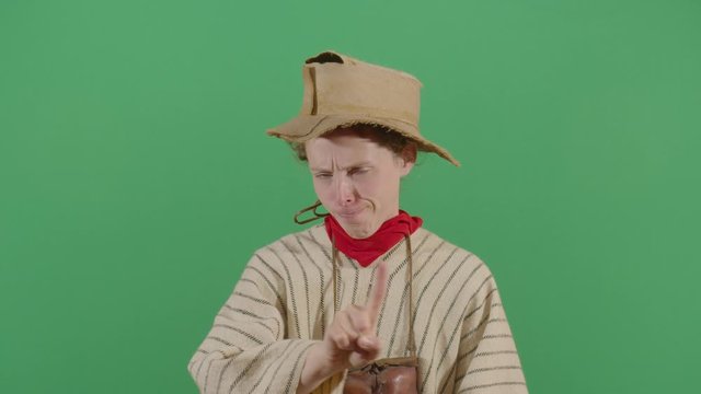 Woman Peasant No With Finger