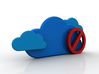 3d illustration cloud stop sign