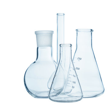 The glass bulb. Chemical flask. Chemical vessels. Glassware.