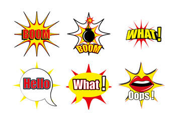 bundle of expression style pop art vector illustration design