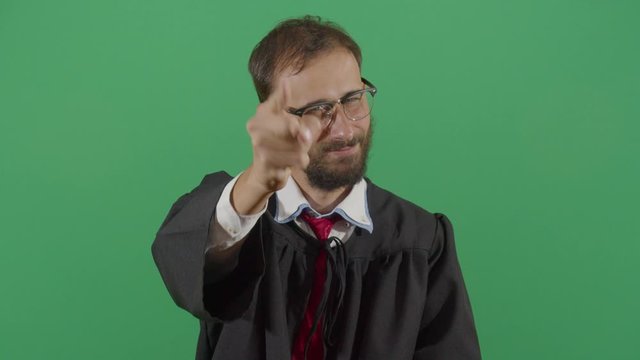 Adult Man Judge Pointing Someone In The Crowd