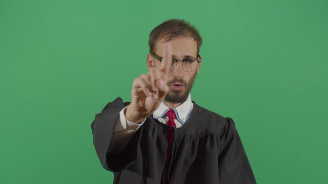 Adult Man Judge No With Finger