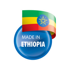 Ethiopia flag, vector illustration on a white background