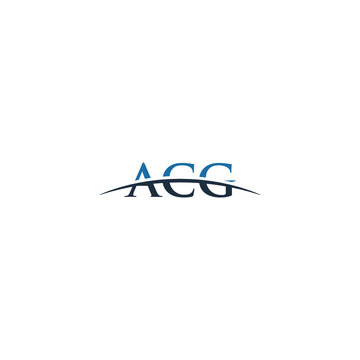 Initial letter ACG, overlapping movement swoosh horizon logo company design inspiration in blue and gray color vector