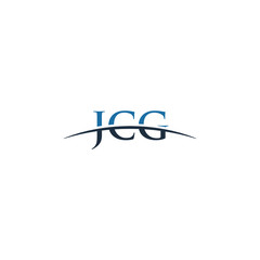 Initial letter JCG, overlapping movement swoosh horizon logo company design inspiration in blue and gray color vector