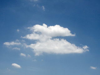 Thin Cloud floating on the blue sky.the sky is bright and clear..