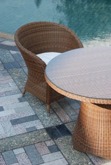 Artistic Ethnic Classy Modern Elegant Luxury Indoor Home Interiors and Outdoor Garden Park Furniture Table Chair Cabinet Accessories from Rattan Plastic Wicker or Wooden Materials for Hotel and House 