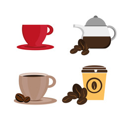 bundle coffee of set icons vector illustration design
