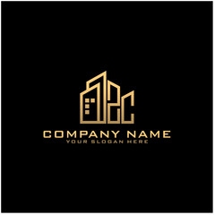 Fototapeta premium Letter ZC With Building For Construction Company Logo