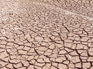 Ground is cracked cause by water in the dam reduced.Represent arid and stave.Soil need water for create agricultural products.
