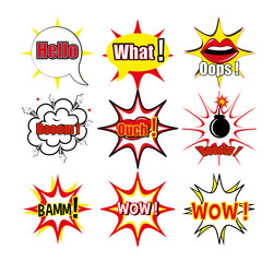 bundle of expression style pop art vector illustration design
