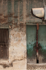 Abandoned old wall house.