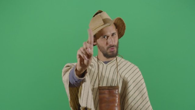 Adult Man Peasant No With Finger
