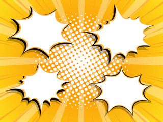 set of blank boom splash label comic