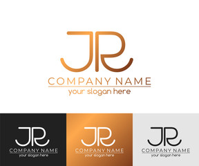 Letter JR logo or monogram. blank for business card. For your business. Vector sign.