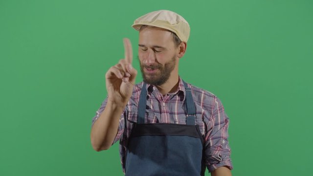 Adult Man Carpenter No With Finger