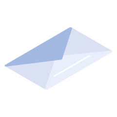 envelope closed in white background